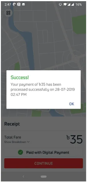 Step 4: Payment is successful.